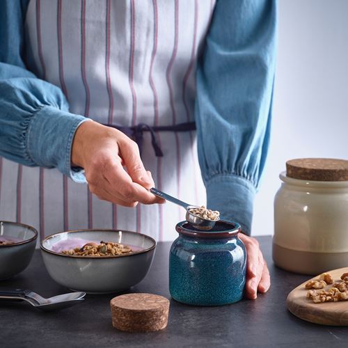 IKEA - BRUGDHAJ, stoneware jar, blue, 0,3 l