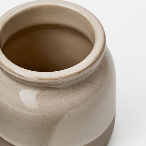 IKEA - BRUGDHAJ, stoneware jar, beige, 0,3 l