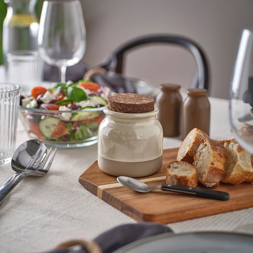 IKEA - BRUGDHAJ, stoneware jar, beige, 0,3 l