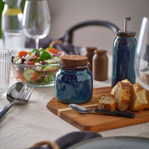 IKEA - BRUGDHAJ, stoneware jar, blue, 0,3 l