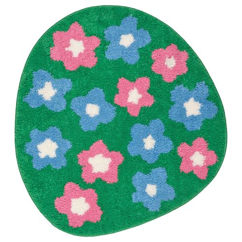 IKEA - VATTENSKRUV, bath mat, floral pattern-multicolour, 60x65 cm