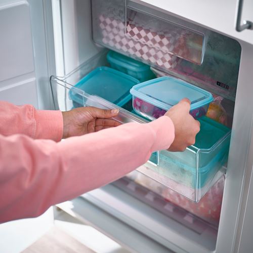 IKEA - PRUTA, plastik saklama kabı seti, mavi, 0,6 lt