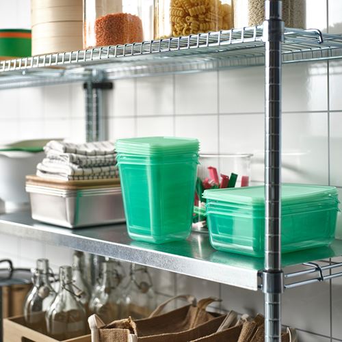 IKEA - PRUTA, plastik saklama kabı seti, yeşil