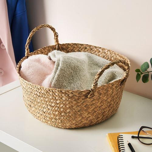 IKEA - SANDJORD, basket, sedge handmade, 30x14 cm