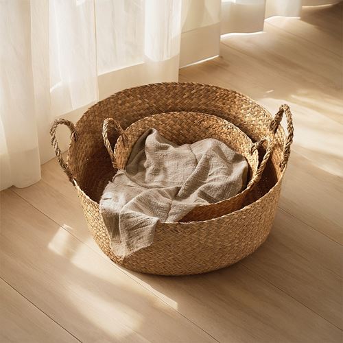 IKEA - SANDJORD, basket, sedge handmade, 30x14 cm