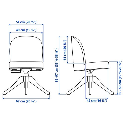IKEA - ROSENTORP, office chair, white-light beige