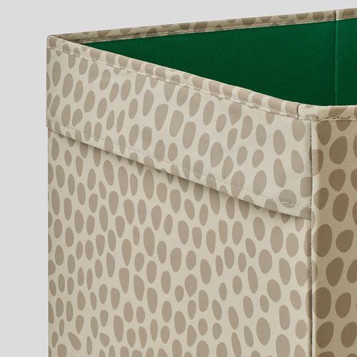 IKEA - SLAKT, box, beige/green, 55x33x33 cm