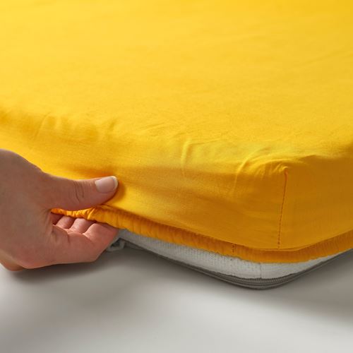 IKEA - ÖGONLOCKSMAL, bebek nevresim takımı, beyaz-sarı, 60x120 cm