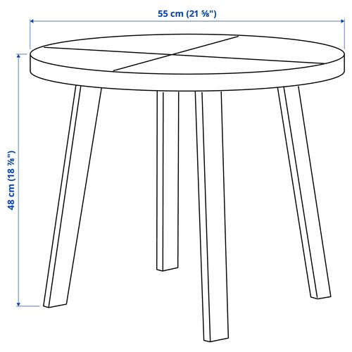 IKEA - STOCKHOLM 2025, yan sehpa, meşe kaplama-koyu kahve, 55 cm