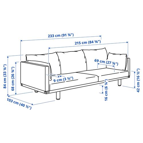 IKEA - STOCKHOLM 2025, 3'lü kanepe, sundhamn bej