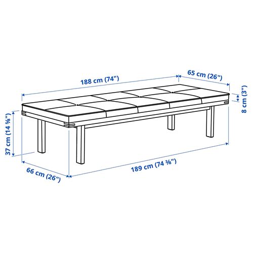 IKEA - STOCKHOLM 2025, bank, çam-natürel, 189x66x37 cm