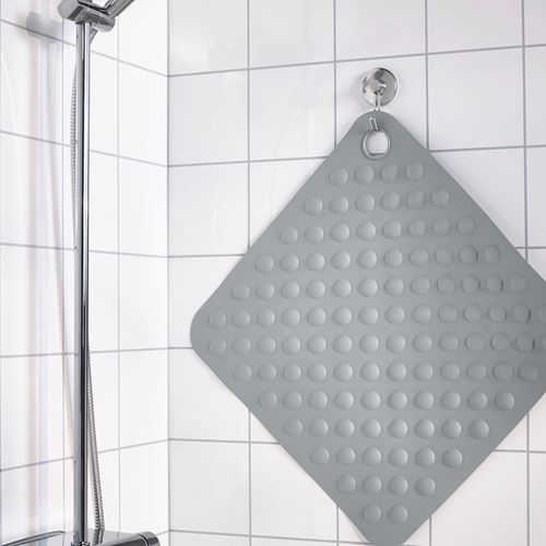 IKEA - TANGEFLO, bathtub mat, grey, 50x50 cm