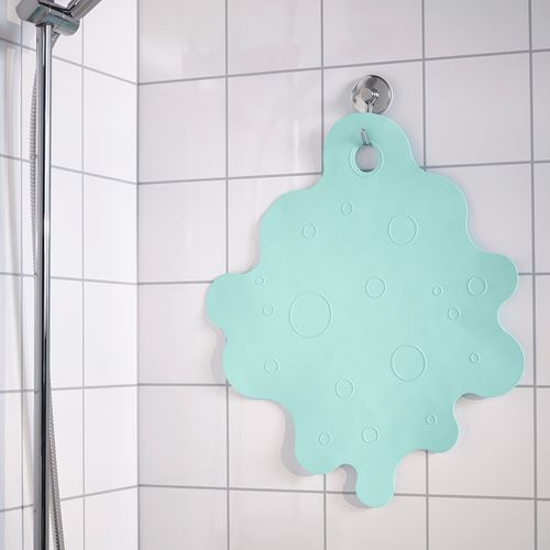 IKEA - TRAMPSJÖN, bathtub mat, light turquoise, 43x43 cm