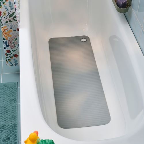 IKEA - VALVATTNET, bathtub mat, grey, 33x84 cm