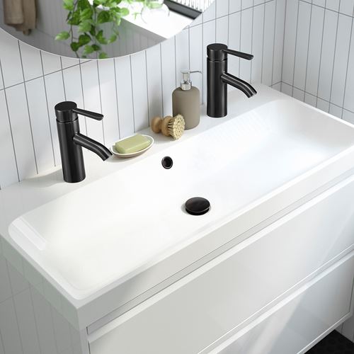 IKEA - DALSKAR, lavabo bataryası, siyah, 18 cm