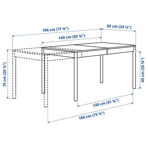 IKEA - TONSTAD, açılır yemek masası, kahverengi-meşe kaplama, 4-6 kişilik