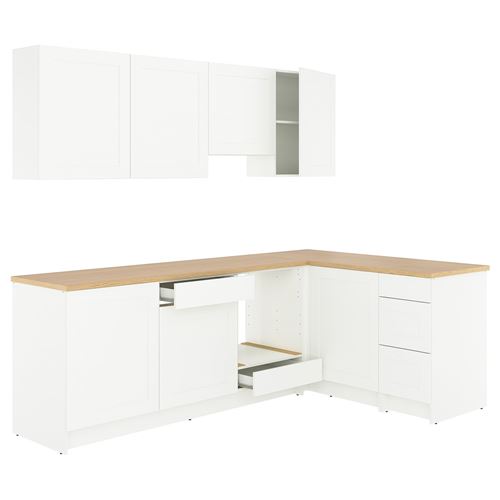 IKEA - KNOXHULT, köşe mutfak dolabı kombinasyonu, dekoratif beyaz