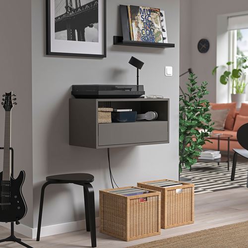 IKEA - EKET, Wall-mounted cabinet combination, dark grey, 70x35x35 cm