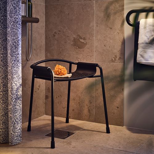IKEA - BASINGEN, banyo taburesi, antrasit