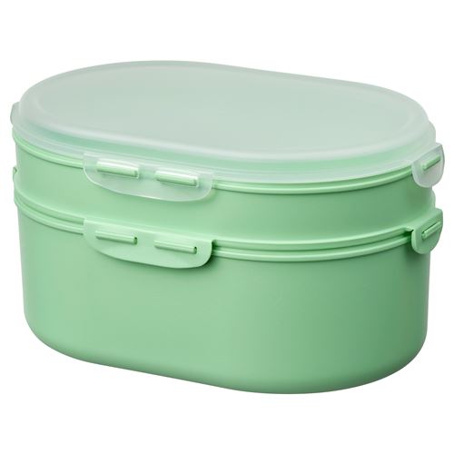 IKEA - UTBJUDA, kapaklı plastik saklama kabı, açık yeşil, 0,2 lt x 0,6 lt