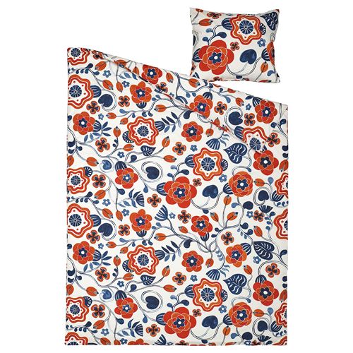 IKEA - KANONVISKA, single duvet cover sets, white/multicolour, 150x200/50x60 cm
