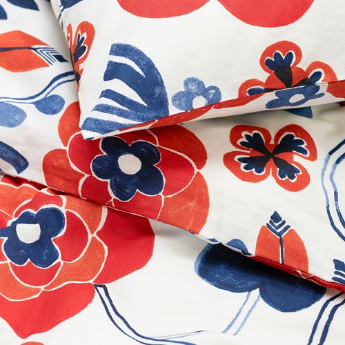 IKEA - KANONVISKA, single duvet cover sets, white/multicolour, 150x200/50x60 cm