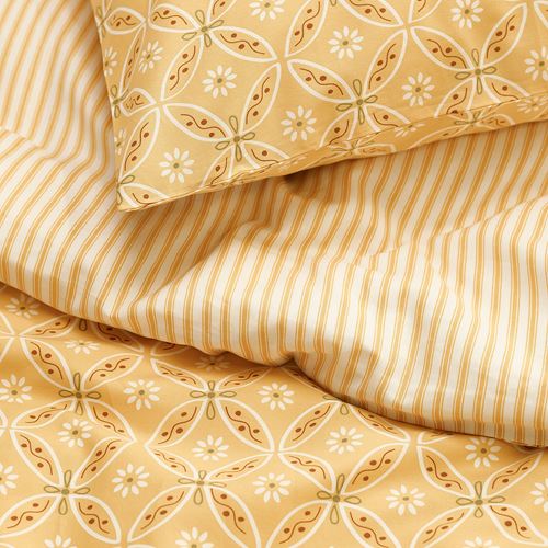 IKEA - HAMNSENAP, tek kişilik nevresim seti, sarı-çok renkli, 150x200/50x60 cm