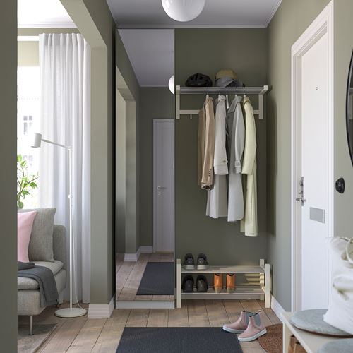 IKEA - PAX/AHEIM, ayakkabı dolabı, beyaz-aynalı cam, 50x38x236 cm