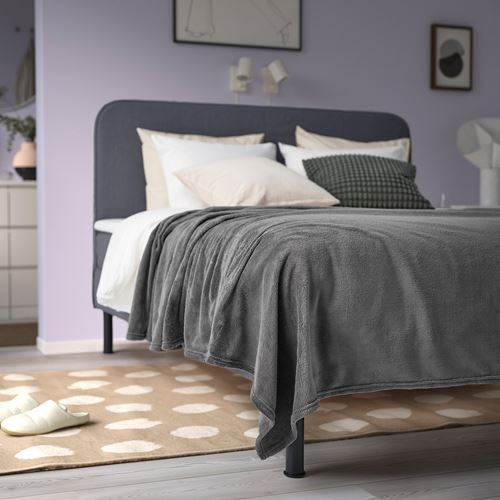 IKEA - TRATTVIVA, bedspread/blanket, dark grey, 230x250 cm