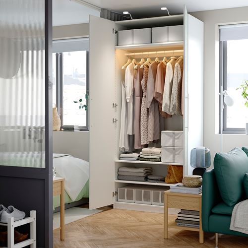 IKEA - PAX/LINNABERG, PAX gardırop, yeşil-beyaz, 100x60x236 cm