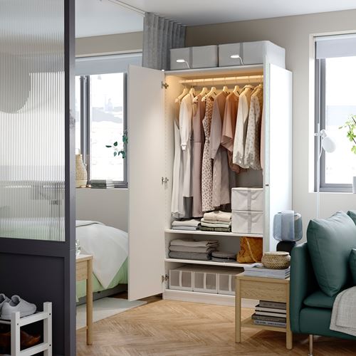 IKEA - PAX/LINNABERG, PAX gardırop, yeşil-beyaz, 100x60x201 cm