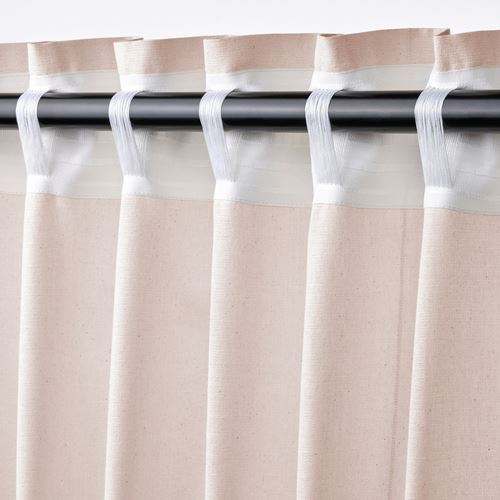 IKEA - LENDA, background curtain, 1 pair, light pink, 140x300 cm