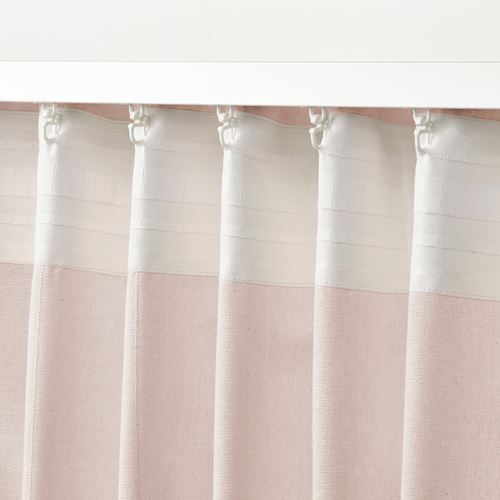 IKEA - LENDA, background curtain, 1 pair, light pink, 140x300 cm