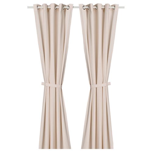 IKEA - LENDA, background curtain, 1 pair, light pink, 140x300 cm