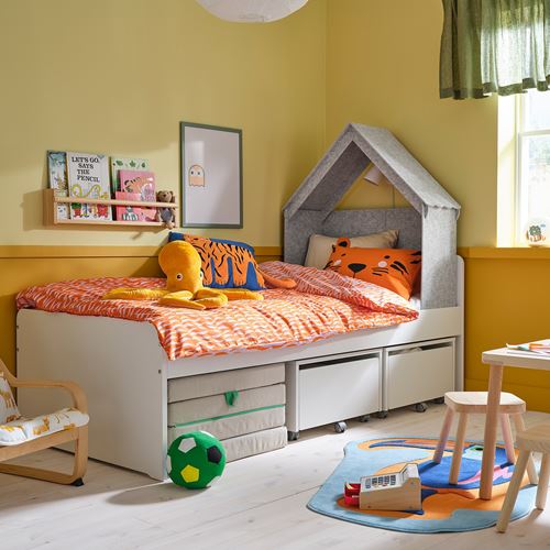 IKEA - SLAKT/LURÖY, single bed, white, 90x200 cm