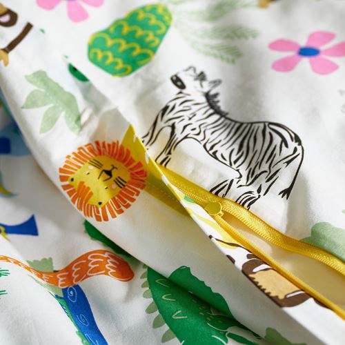 IKEA - NATTHAGER, kids' bedding set, multicolour, 150x200/50x60 cm