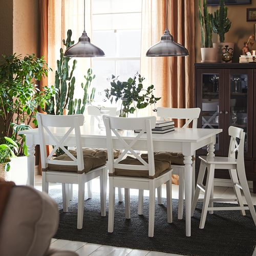 IKEA - INGATORP/INGOLF, dining set, white, 4 chairs
