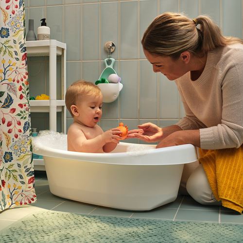 IKEA - LATTSAM, baby bath, white/turquoise, 71x43x24 cm