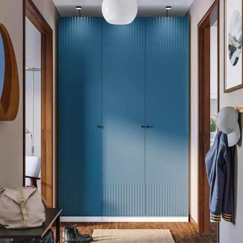 IKEA - PAX/FYRUDDEN, PAX gardırop, beyaz-mavi, 150x60x236 cm