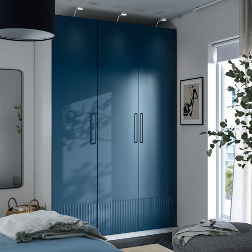 IKEA - PAX/FYRUDDEN, PAX gardırop, beyaz-mavi, 150x60x236 cm
