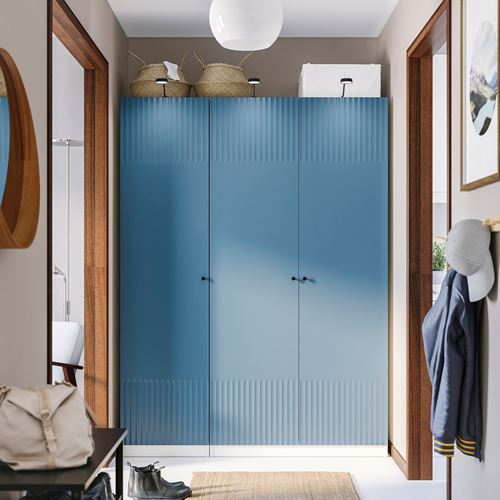 IKEA - PAX/FYRUDDEN, PAX gardırop, beyaz-mavi, 150x60x201 cm