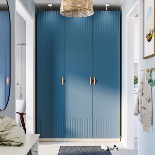 IKEA - PAX/FYRUDDEN, PAX gardırop, bej-mavi, 150x60x236 cm
