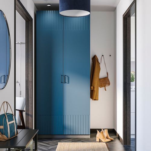 IKEA - PAX/FYRUDDEN, PAX gardırop, koyu gri-mavi, 100x60x236 cm
