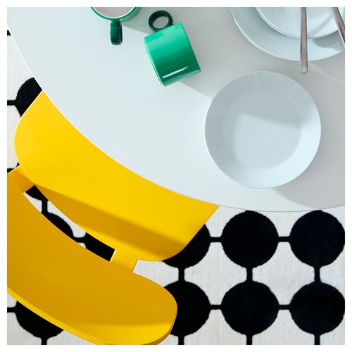 IKEA - VANDPLATS, büyük halı, beyaz-siyah, 133x195 cm