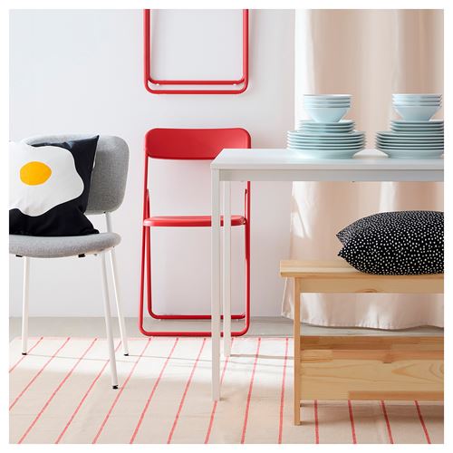 IKEA - RIDSTIG, büyük halı, kırık beyaz-kırmızı, 170x240 cm