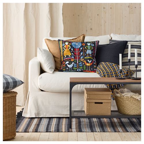 IKEA - RAVAROR, el dokuması halı, siyah-kahverengi-gri, 170x240 cm