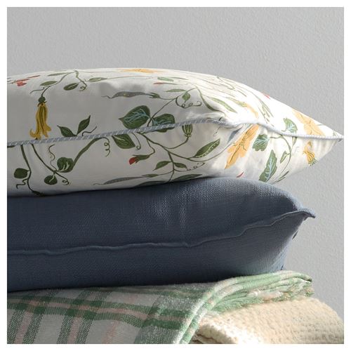 IKEA - ANGSPALPMAL, kırlent kılıfı, beyaz-çiçek desenli, 50x50 cm