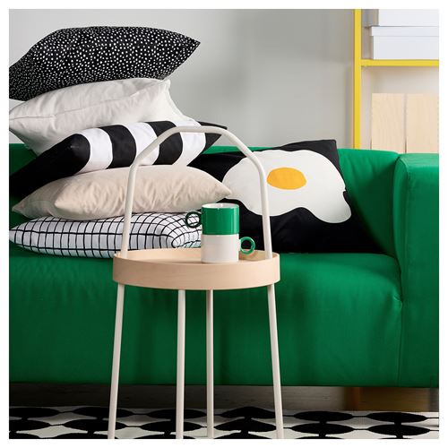 IKEA - ÖGONLOCKSMAL, lace pillow cover, black-white, 50x50 cm