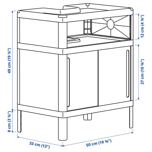 IKEA - IVÖSJÖN, wash-basin cabinet, green, 50x33x57 cm