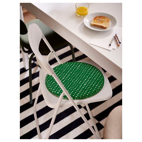 IKEA - ANGSFRAKEN, sandalye minderi, yeşil-beyaz, 36 cm